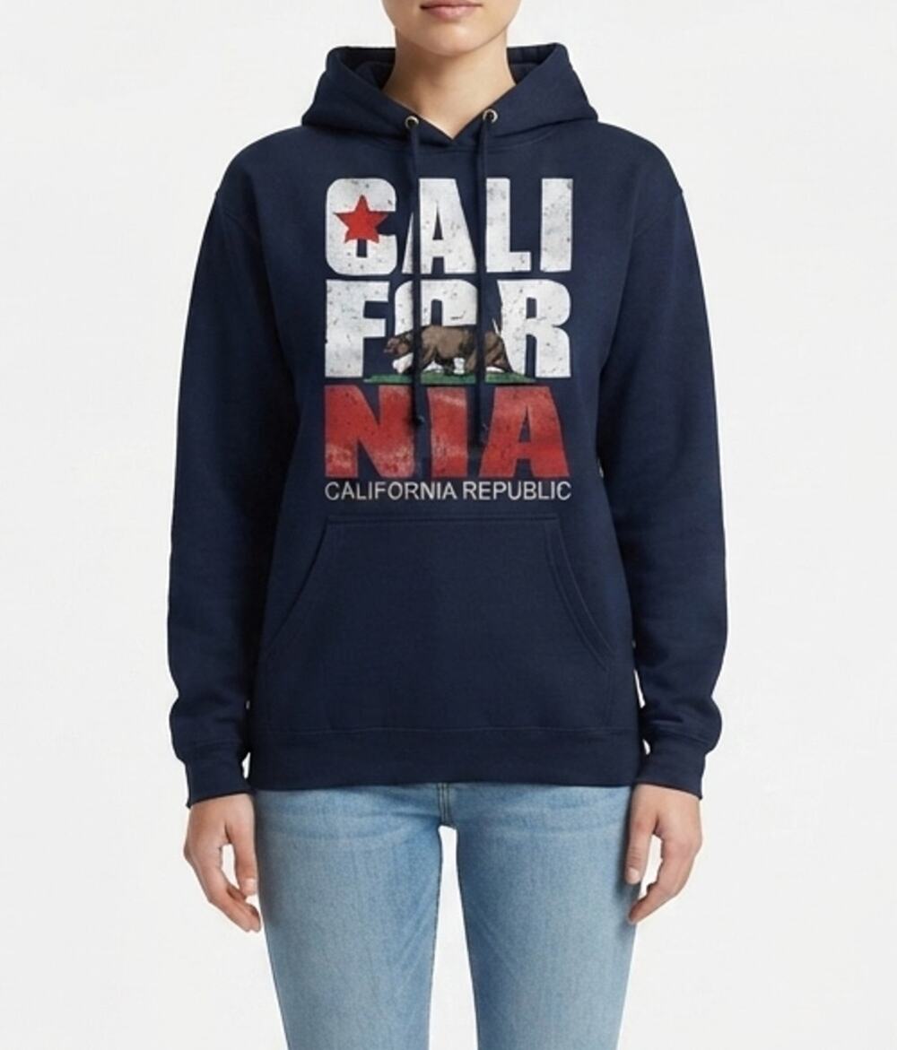 Pacific & Co. California Republic Hoodie Navy Blue Pullover Sweatshirt Small
